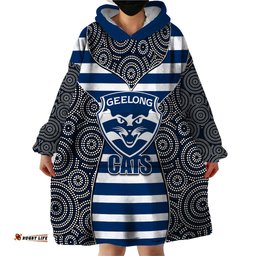 afl cats wearable blanket hoodie mix dot aboriginal