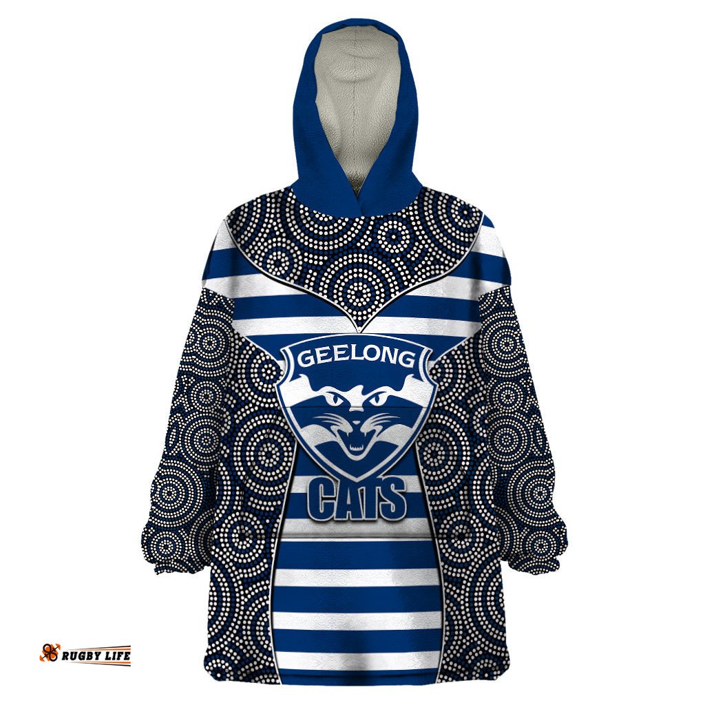 afl cats wearable blanket hoodie mix dot aboriginal
