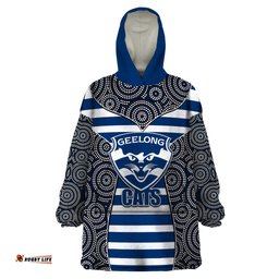 afl cats wearable blanket hoodie mix dot aboriginal