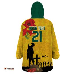 australia socceroos soccer anzac custom wearable blanket hoodie gallipoli soldier with camouflage art