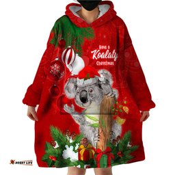 personalised koala lover wearable blanket hoodie australia koalaty merry christmas aboriginal