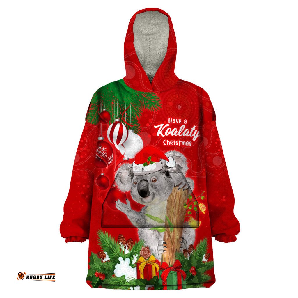 personalised koala lover wearable blanket hoodie australia koalaty merry christmas aboriginal