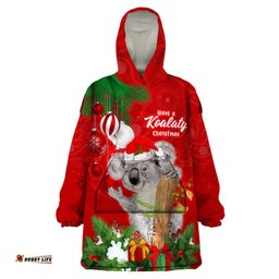 personalised koala lover wearable blanket hoodie australia koalaty merry christmas aboriginal