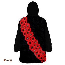 afl bombers wearable blanket hoodie anzac day poppy flowers jersey