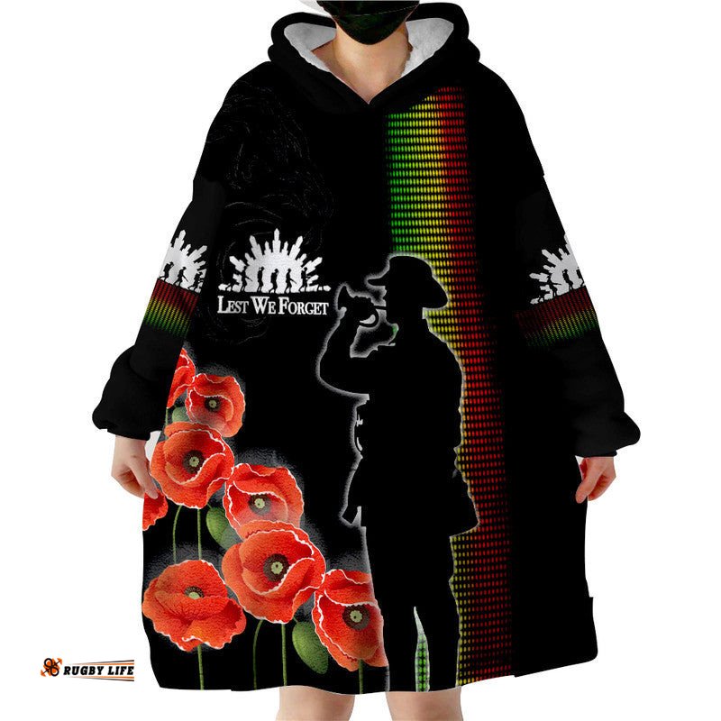 panthers rugby wearable blanket hoodie anzac day