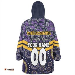 Melbourne Storm Snug Hoodie - Tropical Patterns And Dot Painting Eat Sleep Rugby Repeat