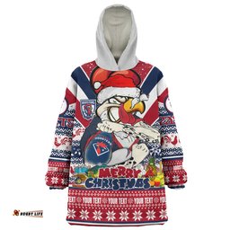 Sydney Roosters Christmas Custom Snug Hoodie - Easts Rooster Santa Aussie Big Things Snug Hoodie