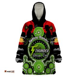 sydney thunder anzac 2024 wearable blanket hoodie lest we forget poppy mix camouflage