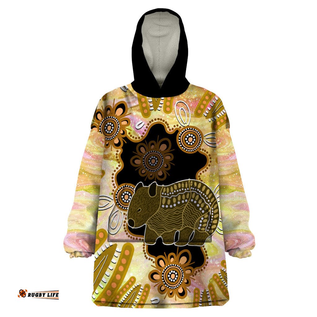australia opal wombat wearable blanket hoodie aussie aboriginal art