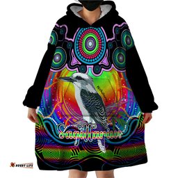 personalised australia sagittarius kookaburra zodiac wearable blanket hoodie auz astrology aboriginal rainbow