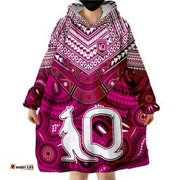 custom text and number qld maroons aboriginal and polynesia admirable wearable blanket hoodie