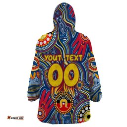 personalised naidoc week 2024 adelaide crows wearable blanket hoodie australian aboriginal hand painting dt02