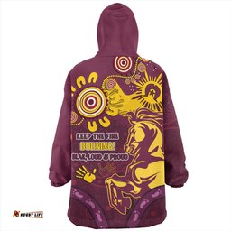 Brisbane Broncos Snug Hoodie Aboriginal Indigenous Naidoc Week Dreamtime Dot Painting With Flag