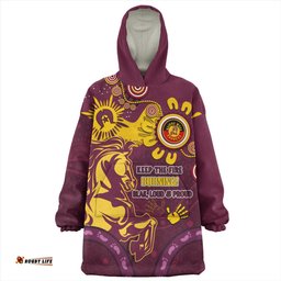 Brisbane Broncos Snug Hoodie Aboriginal Indigenous Naidoc Week Dreamtime Dot Painting With Flag