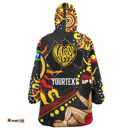 Australia Naidoc Week Snug Hoodie - Custom Naidoc Week Aboriginal Inspired Culture in My Heart "Get up! Stand up! Show up!" Oodie Blanket