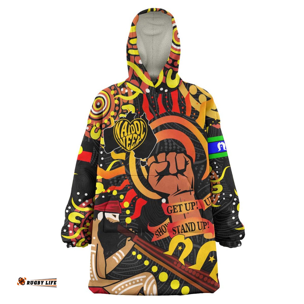 Australia Naidoc Week Snug Hoodie - Custom Naidoc Week Aboriginal Inspired Culture in My Heart "Get up! Stand up! Show up!" Oodie Blanket