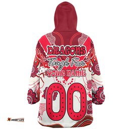St. George Illawarra Dragons Custom Snug Hoodie - St. George Illawarra Dragons For Life With Aboriginal Style Snug Hoodie