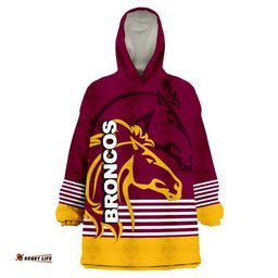 broncos rugby wearable blanket hoodie