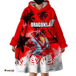 nrl dragons wearable blanket hoodie summer vibe style