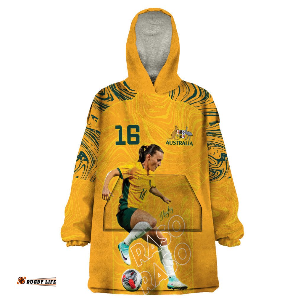 hayley raso australia matildas wearable blanket hoodie