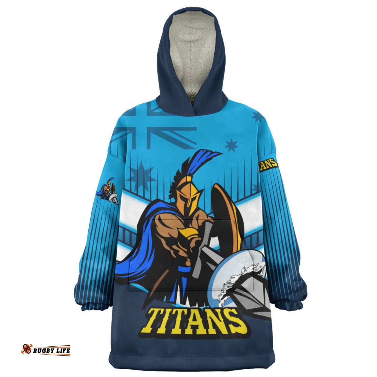 Gold Coast Titans Snug Hoodie - Gold Coast Titans Mascot With Australia Flag