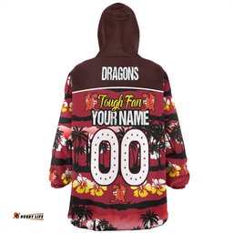 St. George Illawarra Dragons Snug Hoodie - Eat Sleep Repeat With Tropical Patterns