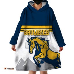 brumbies rugby union wearable blanket hoodie australia silhouettes of horses