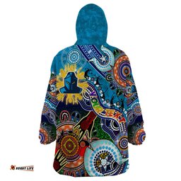 personalised titans naidoc week 2024 wearable blanket hoodie australia aboriginal dot painting dt02