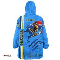 Gold Coast Titans Snug Hoodie - Happy Australia Day Flag Scratch Style