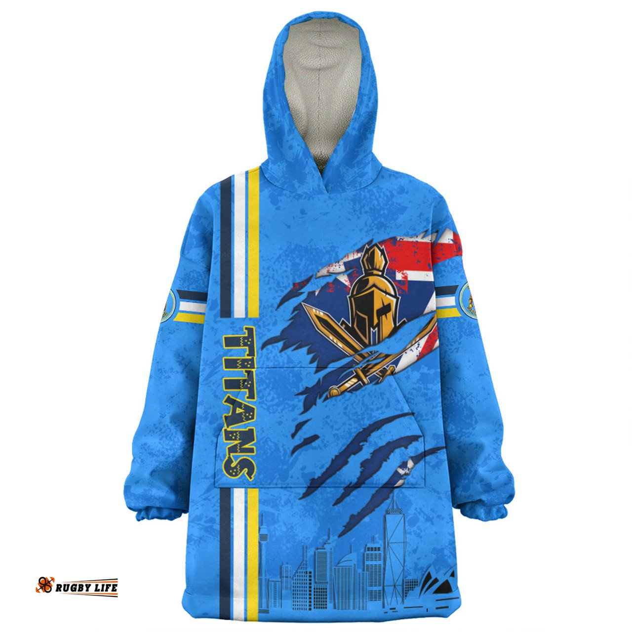 Gold Coast Titans Snug Hoodie - Happy Australia Day Flag Scratch Style