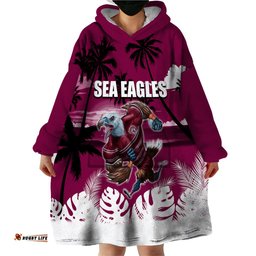 nrl sea eagles wearable blanket hoodie summer vibe style