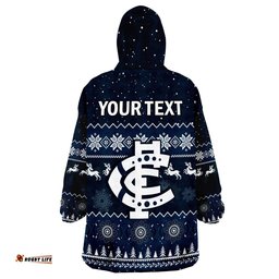 custom personalised carlton football wearable blanket hoodie blues indigenous merry christmas