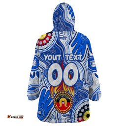 personalised naidoc week 2024 melbourne demons wearable blanket hoodie australian aboriginal hand painting dt02