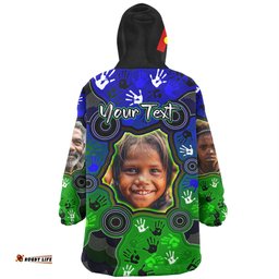 Australia Torres Strait Islands Custom Snug Hoodie - Aboriginal Dot Art Indigenous Handprints Personalised Photo Snug Hoodie