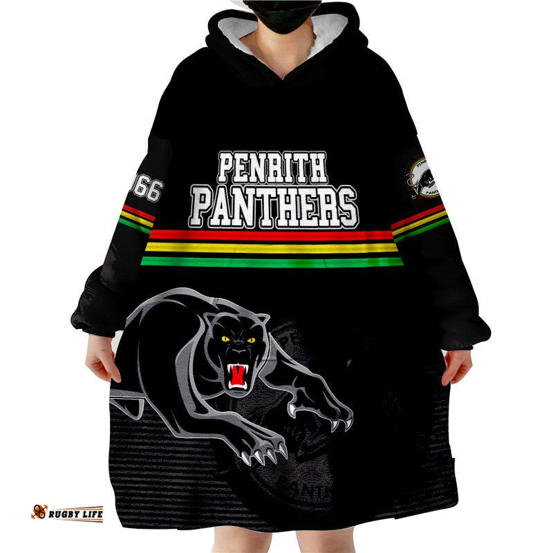 penrith panthers retro 1966 wearable blanket hoodie black