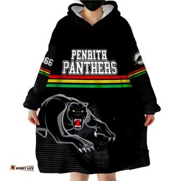 penrith panthers retro 1966 wearable blanket hoodie black