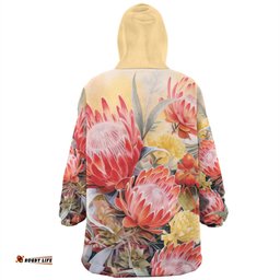 Australia Waratah Snug Hoodie - Yellow Orange Waratah Flowers Art Snug Hoodie