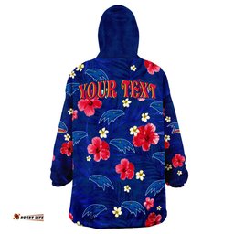 custom personalised crows football adelaide premiers tropical flowers simple wearable blanket hoodie