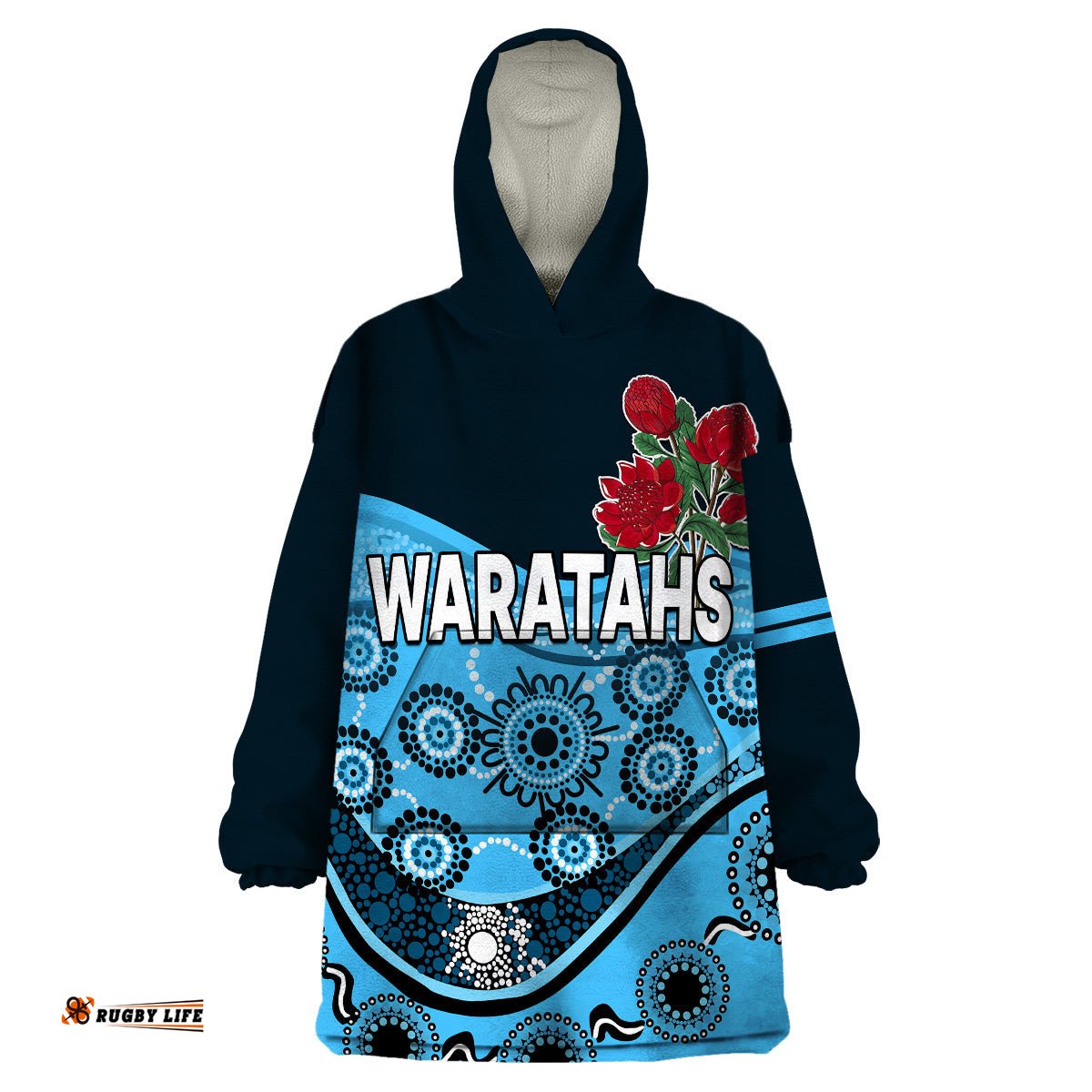 waratahs rugby wearable blanket hoodie nsw red waratahs indigenous