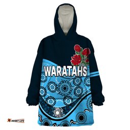 waratahs rugby wearable blanket hoodie nsw red waratahs indigenous