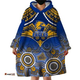 west coast football wearable blanket hoodie eagles aboriginal mix polynesian pattern