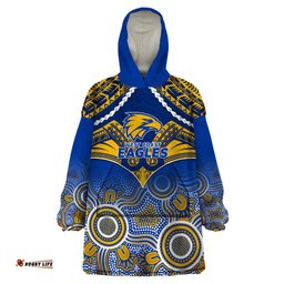 west coast football wearable blanket hoodie eagles aboriginal mix polynesian pattern