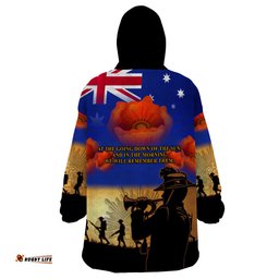 aussie anzac wearable blanket hoodie australian army poppy mix flag