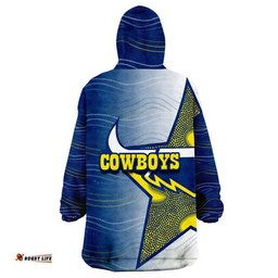 cowboys rugby wearable blanket hoodie aboriginal