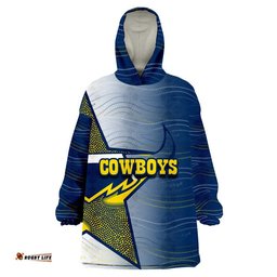 cowboys rugby wearable blanket hoodie aboriginal