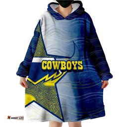 cowboys rugby wearable blanket hoodie aboriginal