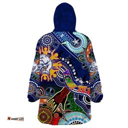 custom naidoc week 2024 western bulldogs wearable blanket hoodie australia aboriginal dot painting dt02