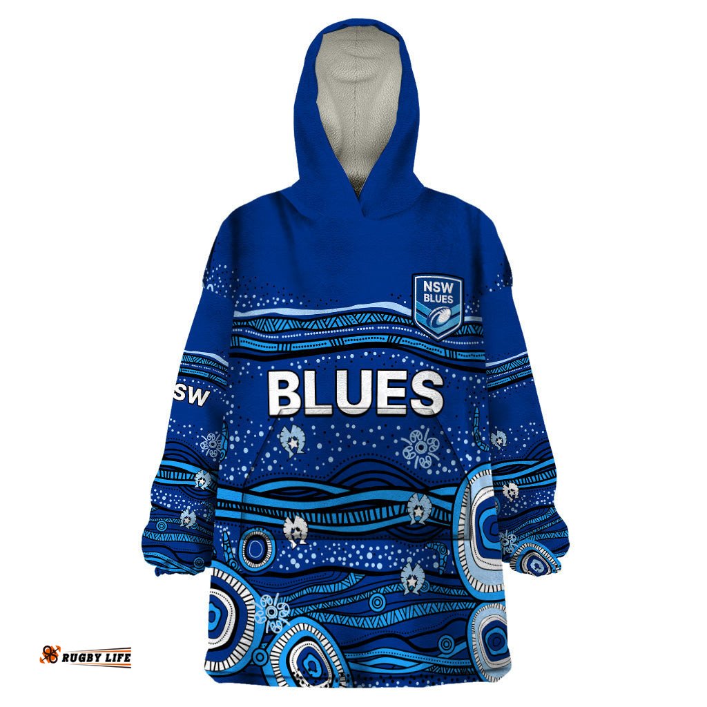 nsw blues rugby wearable blanket hoodie aboriginal indigenous