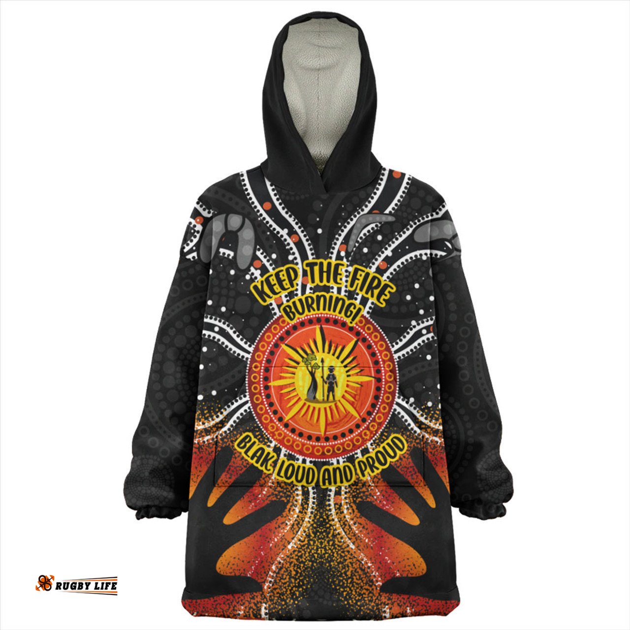 Australia Snug Hoodie Naidoc Week Aboriginal Pattern Hand Symbols