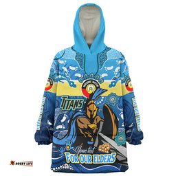 Gold Coast Titans Naidoc Week Custom Snug Hoodie - For Our Elders Home Jersey Oodie